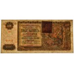 Czechoslovakia, 1.000 Korun 1940 - with adhesive stamp -