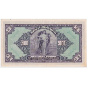 Bohemia and Moravia, 5.000 Korun 1920 (1943) - SPECIMEN - with overprint -