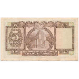 Čína, Hongkong &amp; Shanghai Bank, 5 USD 1975