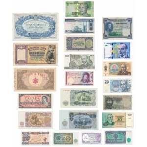 Set, Mischung von Banknoten aus aller Welt (22 Stück)