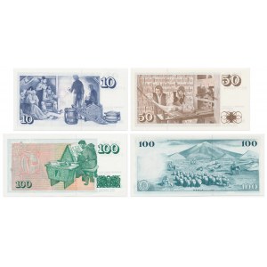 Islandia, zestaw 10-100 koron 1961 (4 szt.)