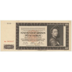 Czechy i Morawy, 500 koron 1942 - Aa -
