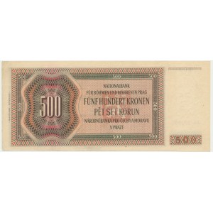 Bohemia and Moravia, 500 Kronen 1942 - Aa - First Prefix