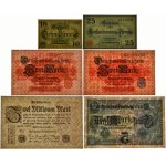 Germany, lot 10 Pfennig - 2 million Mark 1914-23 (6 pcs.)
