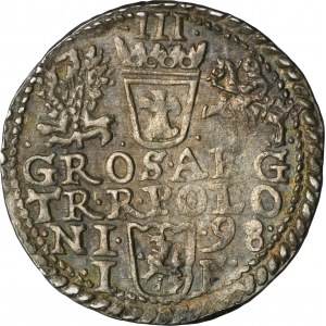 Sigismund III Vasa, 3 Groschen Olkusz 1598 - ex. Marzęta