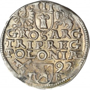 Sigismund III Vasa, 3 Groschen Posen 1592 - ex. Marzęta