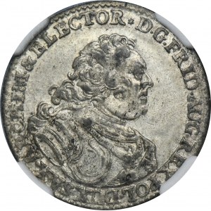 August III Sas, farářský groš Drážďany 1740 - NGC AU50