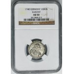 August III Sas, farářský groš Drážďany 1740 - NGC AU50