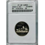 USA, 1/4 dolára San Francisco 2000 S - ANACS PF68 CAMEO