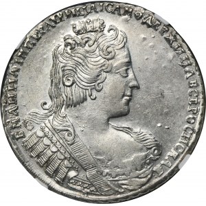 Rusko, Anna, Rubel Moskva 1733 - NGC AU58