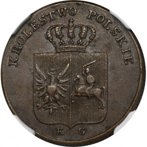 Powstanie Listopadowe, 3 Grosze Warszawa 1831 KG - NGC AU55 BN