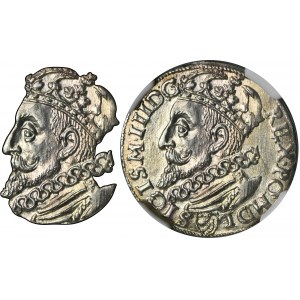 Sigismund III Vasa, Troika Krakau 1601 - NGC UNC DETAILS - Kopf links