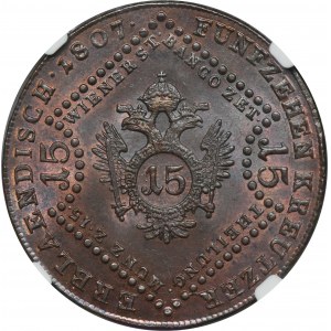 Österreich, Franz II, 15 Krajcars Wien 1807 A - NGC MS63 BN
