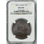 Rakúsko, František II, 15 krajciarov Viedeň 1807 A - NGC MS63 BN