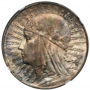 Head of a Woman, 10 gold Warsaw 1933 - NGC MS62