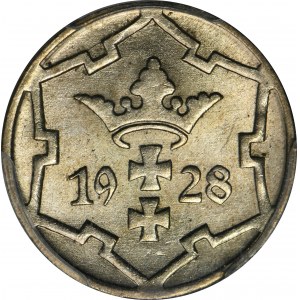 Wolne Miasto Gdańsk, 5 fenigów 1928 - PCGS MS64