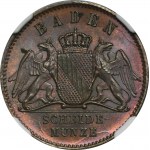 Německo, Bádensko, Fridrich I., 1 krajcar Karlsruhe 1866 - NGC MS65 BN