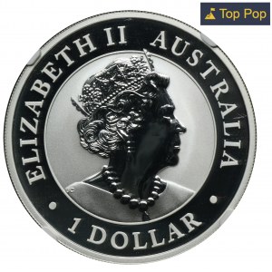 Austrálie, Alžběta II, 1 dolar 2019 - Emu - NGC MS70