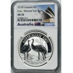 Austrália, Alžbeta II, 1 dolár 2019 - Emu - NGC MS70