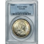 Kanada, Jerzy V, 1 Dolar Ottawa 1935 - PCGS MS64