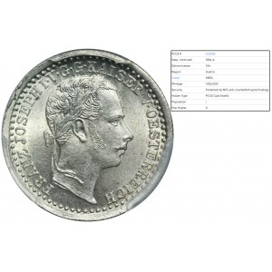 Rakúsko, František Jozef I., 5 krajciarov Viedeň 1864 - PCGS MS64