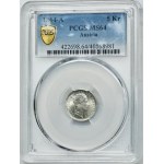 Rakúsko, František Jozef I., 5 krajciarov Viedeň 1864 - PCGS MS64