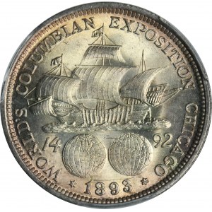 USA, 1/2 dolára Philadelphia 1893 - Kolumbijská výstava v Chicagu - PCGS MS64