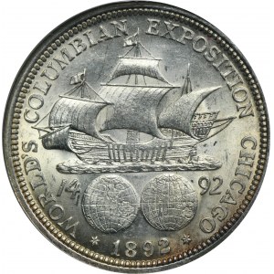 USA, 1/2 Dolara Filadelfia 1892 - Wystawa Kolumbijska w Chicago - NGC MS64