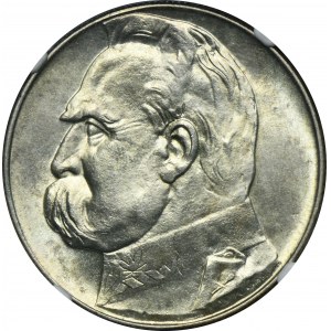 Piłsudski, 10 złotych 1936 - NGC MS63