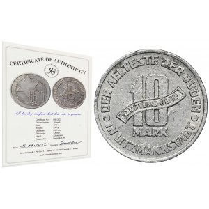 Ghetto Litzmannstadt, 10 mark 1943 Al - with certificate