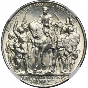 Niemcy, Królestwo Prus, Wilhelm II, 2 Marki Berlin 1913 A - NGC MS62