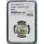 Německo, Pruské království, Vilém II., 2 marky Berlín 1913 A - NGC MS62