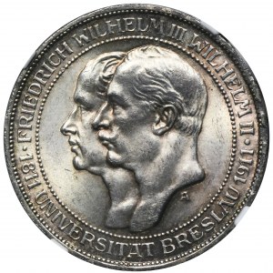 Nemecko, Pruské kráľovstvo, Wilhelm II, 3 marky Berlín 1911 A - NGC MS63