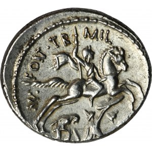 Römische Republik, P. Fonteius P. f. Capito, Denar - RARE