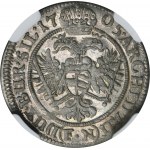 Silesia, Habsburg rule, Leopold I, 3 Kreuzer Breslau 1705 FN - NGC MS64