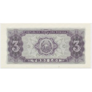 Romania, 3 Lei 1952 - red serial