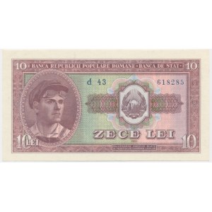 Rumunsko, 10 lei 1952 - modrý číslovač