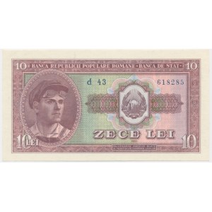 Rumunsko, 10 lei 1952 - modrý čitateľ