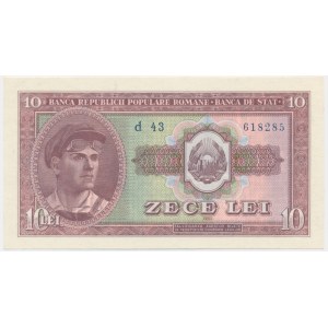 Romania, 10 Lei 1952 - blue serial