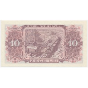 Rumunsko, 10 lei 1952 - modrý čitateľ