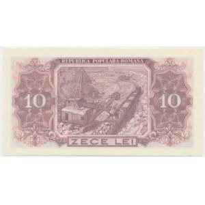 Romania, 10 Lei 1952 - blue serial