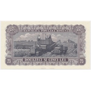 Rumunia, 25 lei 1952 - niebieski numerator
