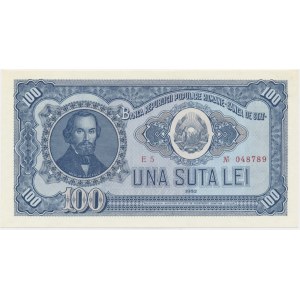 Rumunia, 100 lei 1952 - czerwony numerator