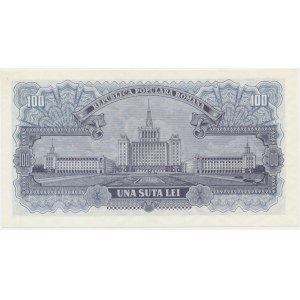 Rumunia, 100 lei 1952 - czerwony numerator