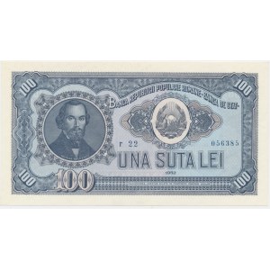 Romania, 100 Lei 1952 - blue serial