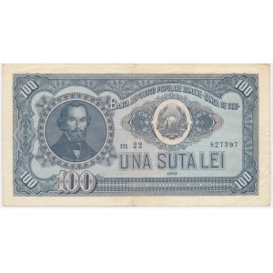 Rumunia, 100 lei 1952 - niebieski numerator