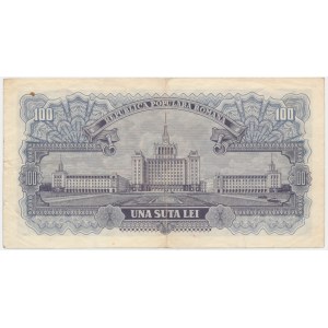 Romania, 100 Lei 1952 - blue serial