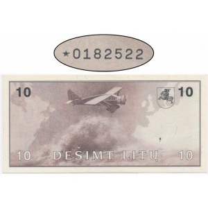 Lithuania, 10 Litu 1991 - ★ - RARE REPLACEMENT