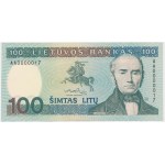 Litwa, 100 litu 1991 - AA 0000017 - NISKI NUMER