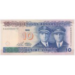 Litva, 10 litas 1993 - KAA 0000017 - NÍZKÉ ČÍSLO